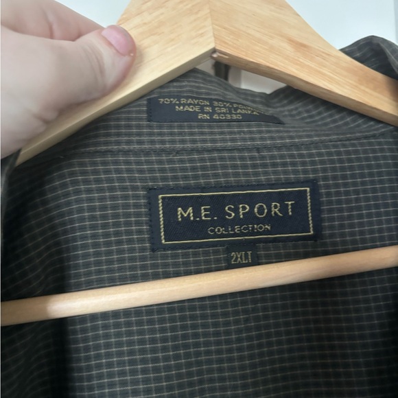 M.E. Sport Collection Dark Green Checkered Shirt - Picture 6 of 6